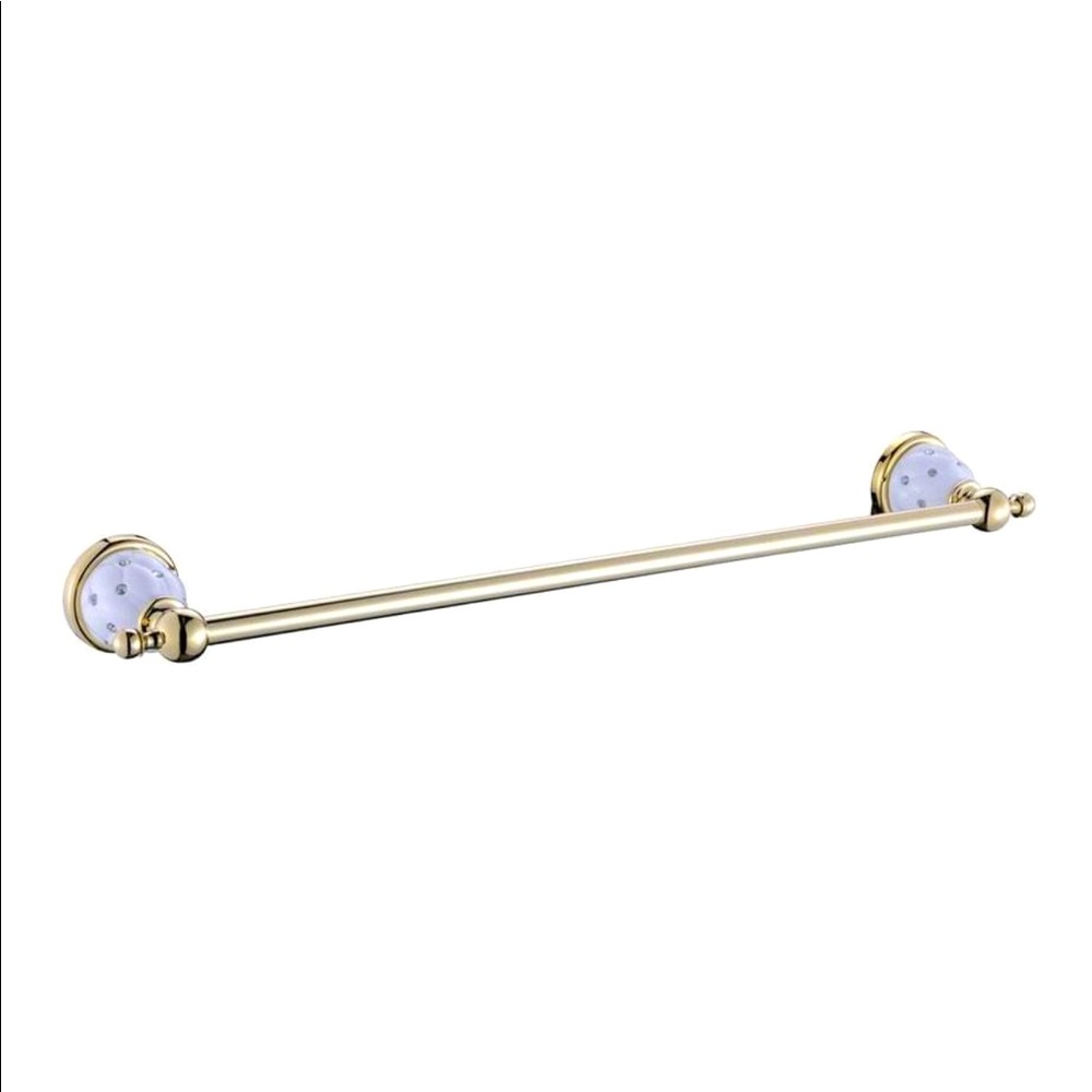 Fancy mounted towel bar with crystals gold and white